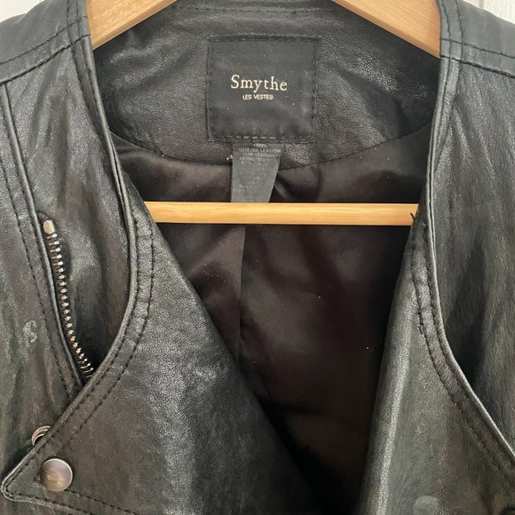 Smythe Pagoda Lambskin Black Leather Jacket - Picture 3 of 8